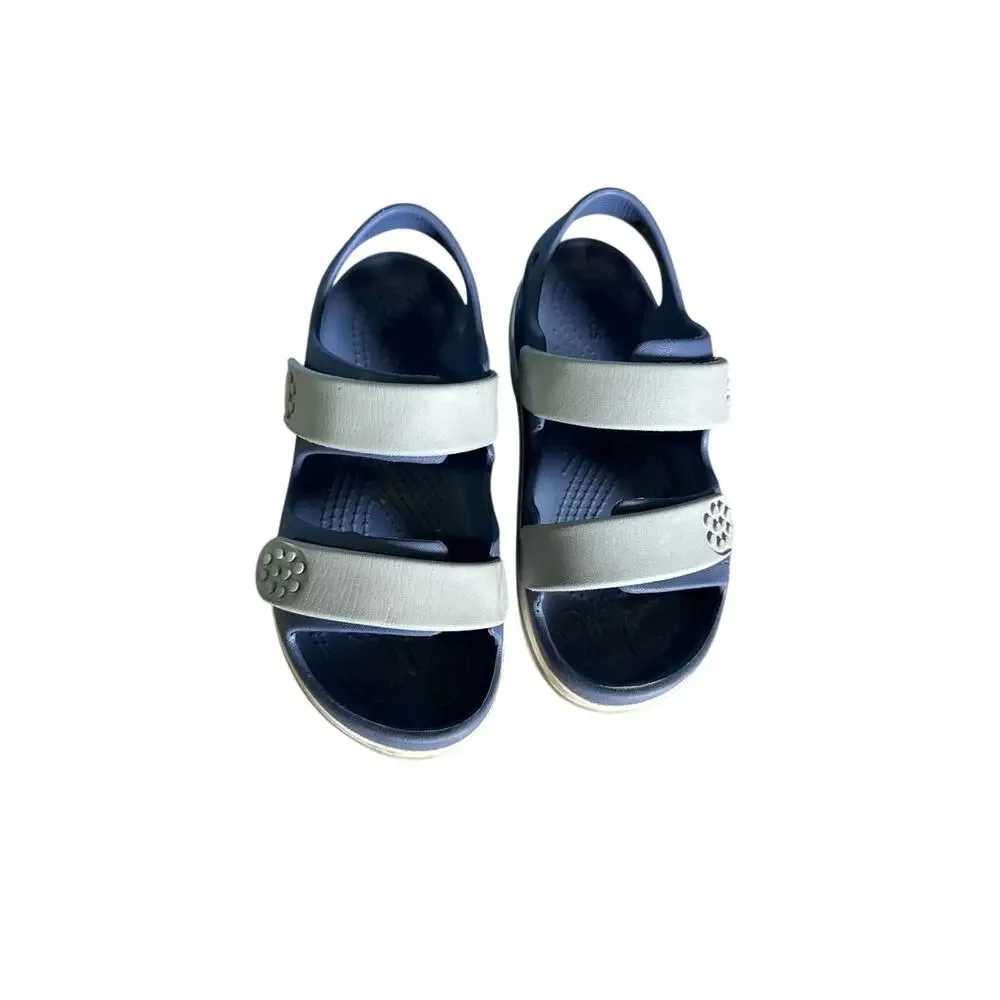 CROCS Cruiser Sandals Navy and Light Gray Kids Dual-Strap Sandals Boys 1